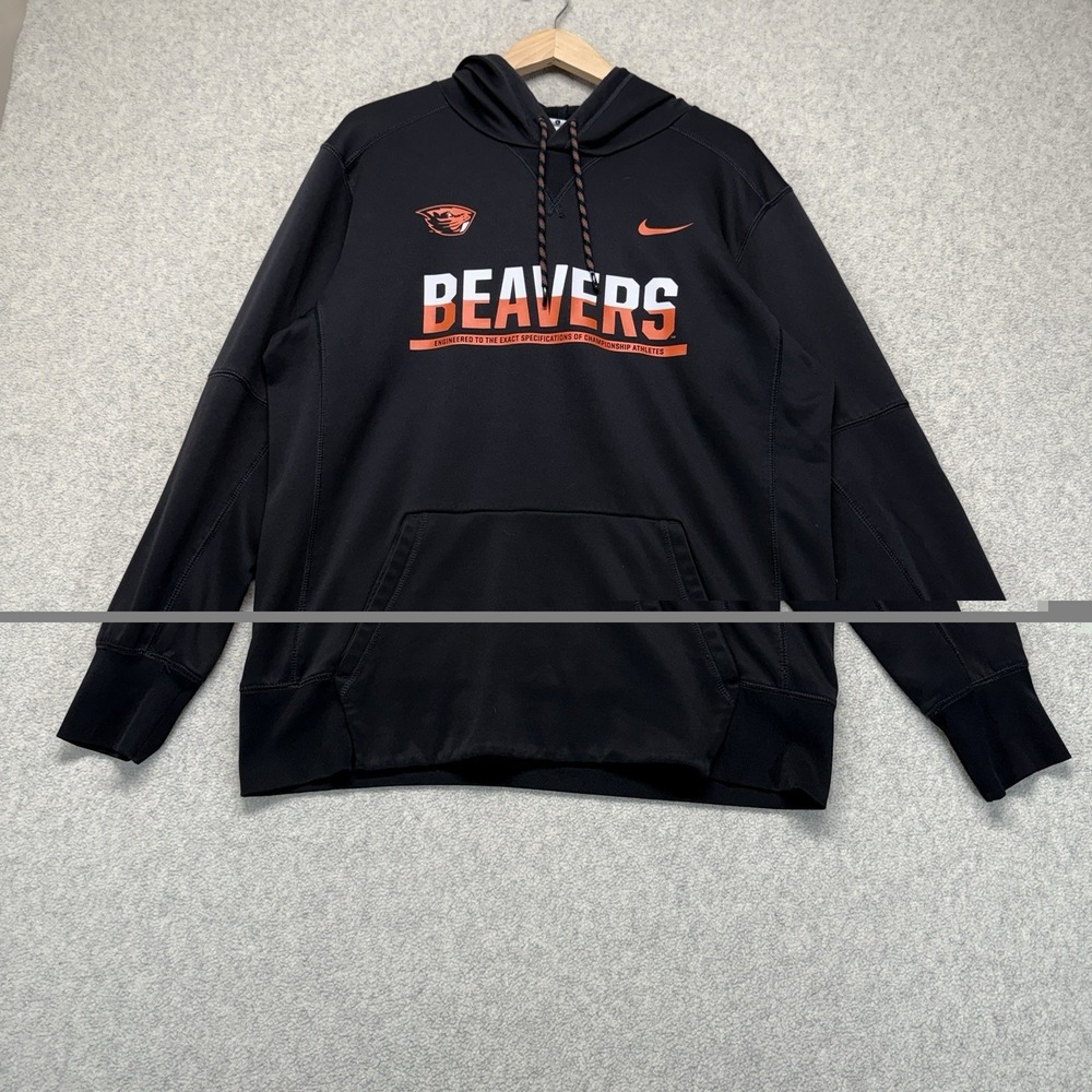 Nike‎ Therma-FIT Oregon State Beavers Hoodie Black Men's Large Pullover NCAA